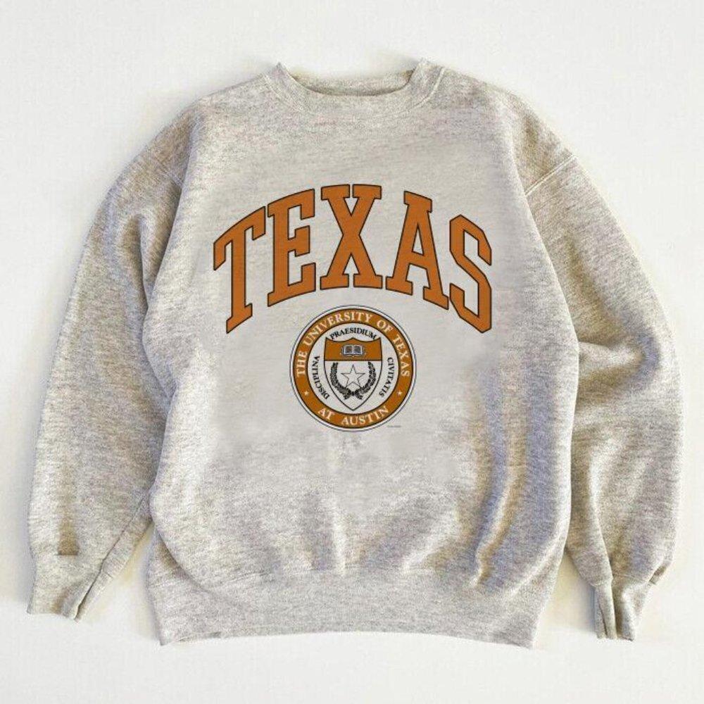 University Of Texas Longhorns Retro Ncaa College Crewneck Sweatshirt